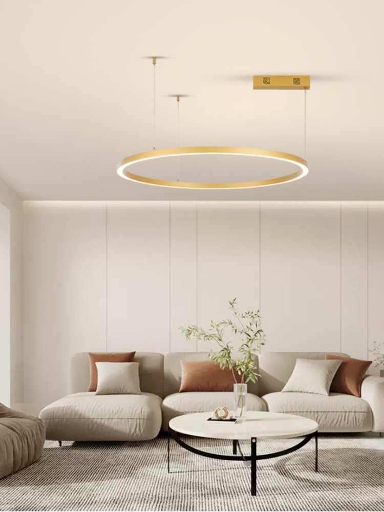 IMMAX NEO FINO NEW SMART závěsné svítidlo 1 kruh, 80cm, 60W, zlaté, Zigbee 3.0, TUYA