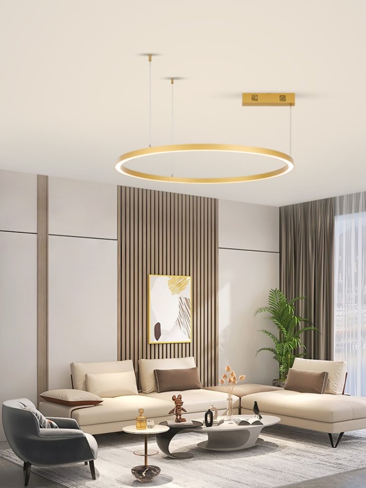 IMMAX NEO FINO NEW SMART závěsné svítidlo 1 kruh, 80cm, 60W, zlaté, Zigbee 3.0, TUYA