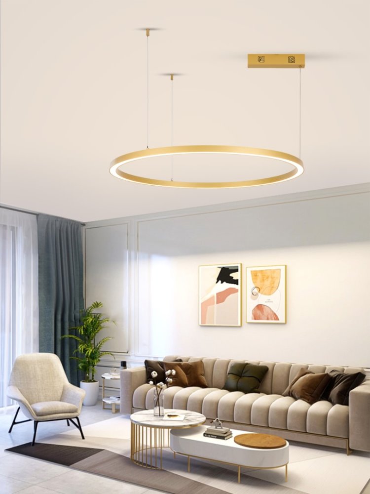 IMMAX NEO FINO NEW SMART závěsné svítidlo 1 kruh, 80cm, 60W, zlaté, Zigbee 3.0, TUYA