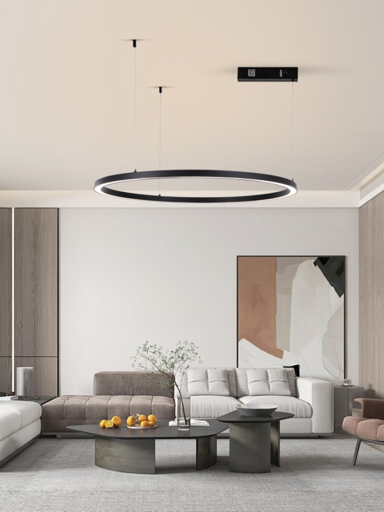 IMMAX NEO FINO NEW SMART závěsné svítidlo 1 kruh, 80cm, 60W, černé, Zigbee 3.0, TUYA