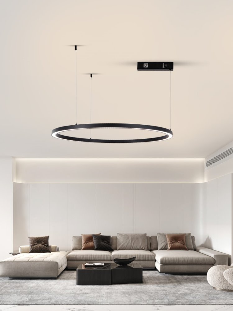 IMMAX NEO FINO NEW SMART závěsné svítidlo 1 kruh, 80cm, 60W, černé, Zigbee 3.0, TUYA