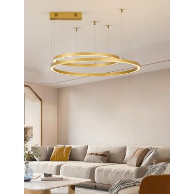 IMMAX NEO FINO NEW SMART závěsné svítidlo 2 kruhy, 60+80cm, 93W zlaté, Zigbee 3.0, TUYA