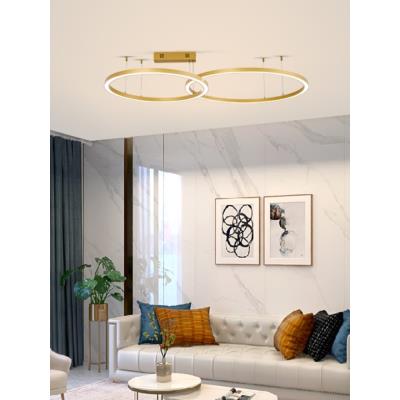 IMMAX NEO FINO NEW SMART závěsné svítidlo 2 kruhy, 60+80cm, 93W zlaté, Zigbee 3.0, TUYA