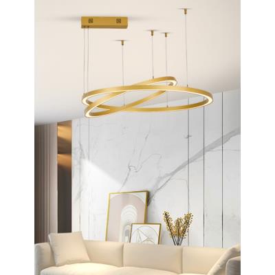 IMMAX NEO FINO NEW SMART závěsné svítidlo 2 kruhy, 60+80cm, 93W zlaté, Zigbee 3.0, TUYA