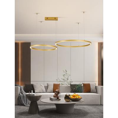 IMMAX NEO FINO NEW SMART závěsné svítidlo 2 kruhy, 60+80cm, 93W zlaté, Zigbee 3.0, TUYA