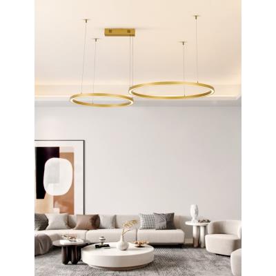 IMMAX NEO FINO NEW SMART závěsné svítidlo 2 kruhy, 60+80cm, 93W zlaté, Zigbee 3.0, TUYA