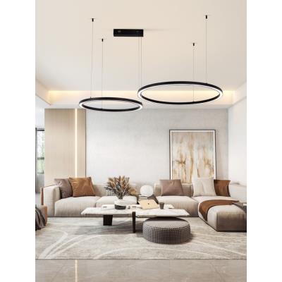 IMMAX NEO FINO NEW SMART závěsné svítidlo 2 kruhy, 60+80cm, 93W, černé, Zigbee 3.0, TUYA
