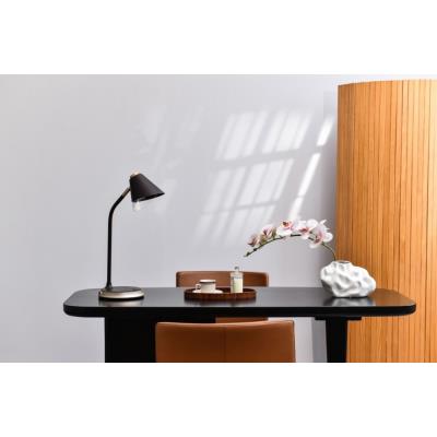 IMMAX LED stolní lampička FINCH/ Qi nabíjení/ 9W/ 12V/2A/ stmívatelná/ hnědá + zlaté prvky