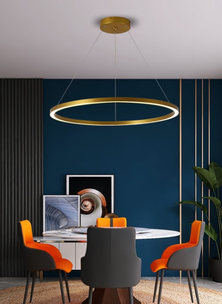 IMMAX NEO FINO SMART závěsné svítidlo 1 kruh, 80cm, 60W, zlaté, Zigbee 3.0, TUYA