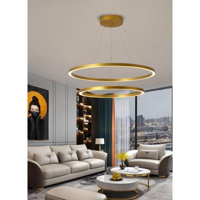 IMMAX NEO FINO SMART závěsné svítidlo 2 kruhy, 60+80cm, 93W zlaté, Zigbee 3.0, TUYA