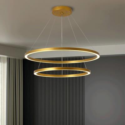 IMMAX NEO FINO SMART závěsné svítidlo 2 kruhy, 60+80cm, 93W zlaté, Zigbee 3.0, TUYA