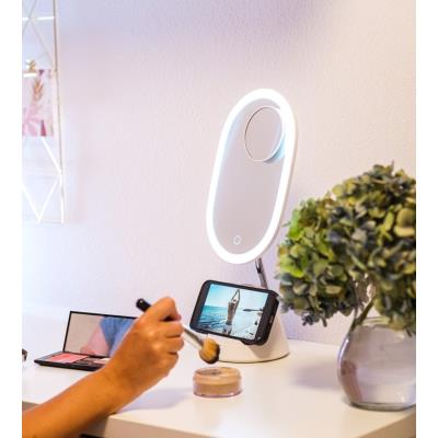 IMMAX LED kosmetické zrcátko FACE 3v1/ stojánek s Qi nabíjením/ 18W/ 70lm/ DC 12V/1,5A/ bílé