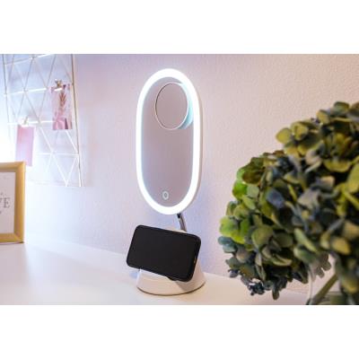 IMMAX LED kosmetické zrcátko FACE 3v1/ stojánek s Qi nabíjením/ 18W/ 70lm/ DC 12V/1,5A/ bílé