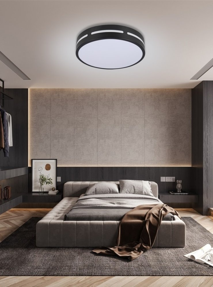 IMMAX NEO LITE PERFECTO SMART stropní svítidlo kruh 40cm, 24W černé TUYA Wi-Fi