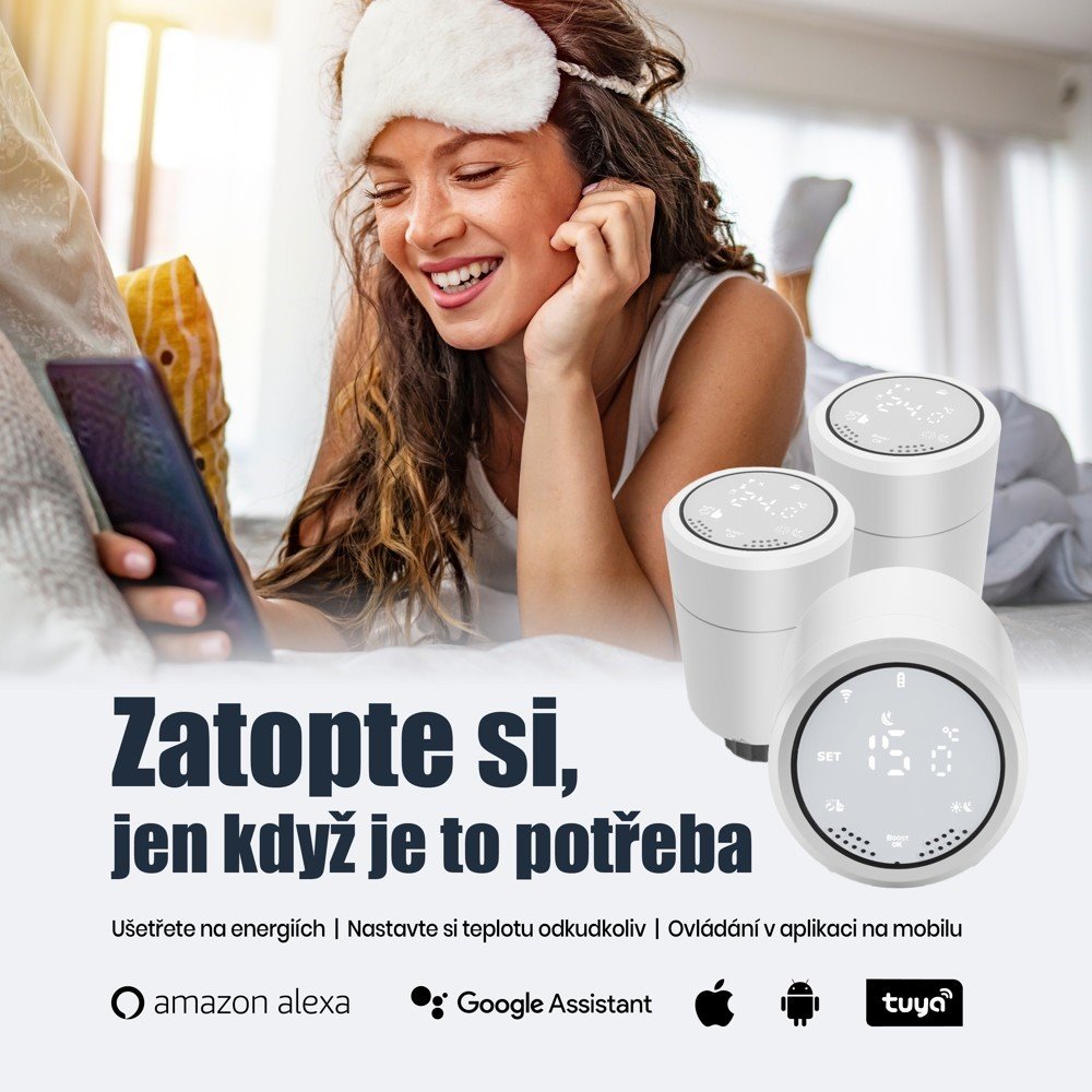 IMMAX NEO SMART sada 3x Termostatická hlavice Zigbee, TUYA