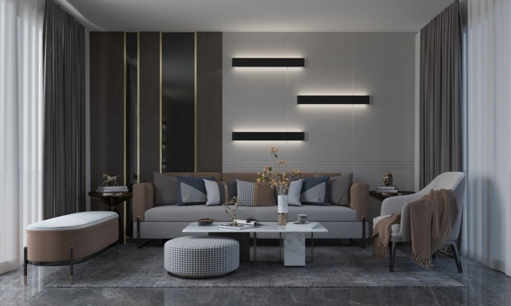 IMMAX NEO LÍNEA SMART nástěnné svítidlo 76cm 40W černé Zigbee 3.0, TUYA