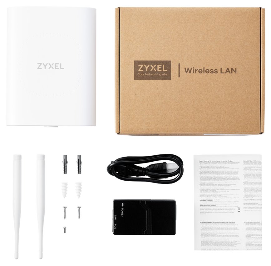 Zyxel NWA55AXE Outdoor AP, Standalone / NebulaFlex Wireless AP, Single Pack include PoE Injector