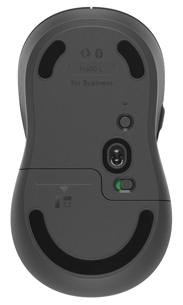Logitech myš Signature M650L / Kancelářská/ Laserová/ Bezdrátová USB + Bluetooth/ šedá
