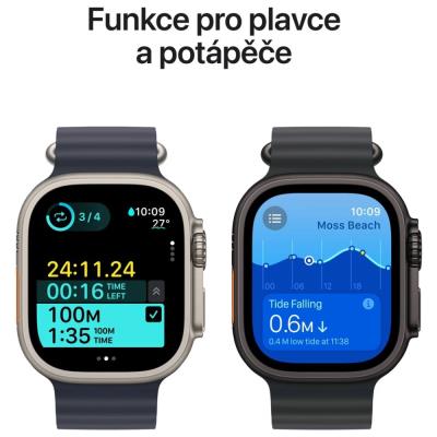 Apple Watch Ultra 2 49mm Černý titan s černým trailovým tahem - S/M