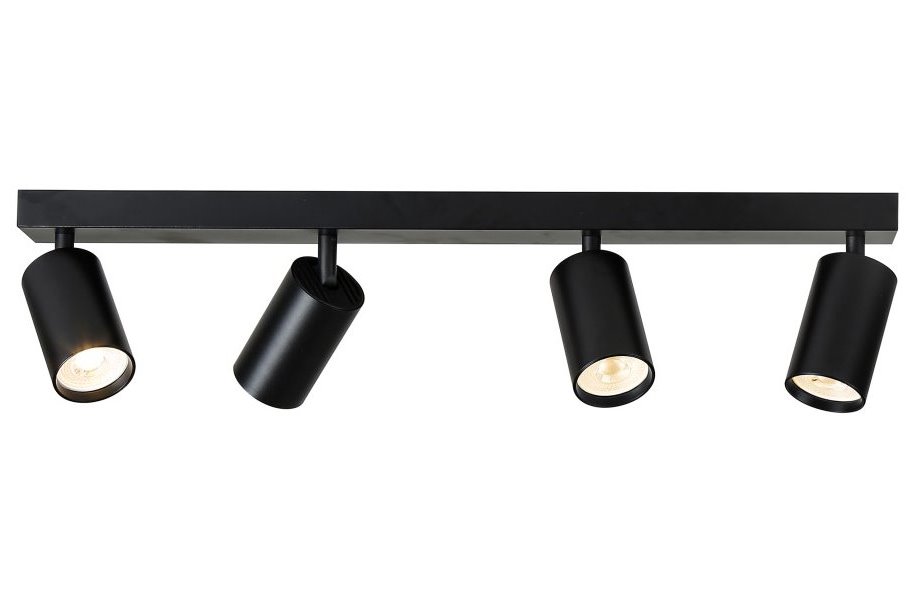 IMMAX PUNTO-4 stropní, nástěnné bodové svítidlo linear, 4 hlavy, černé, pro zdroj typu GU10