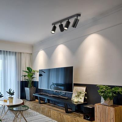 IMMAX PUNTO-4 stropní, nástěnné bodové svítidlo linear, 4 hlavy, černé, pro zdroj typu GU10