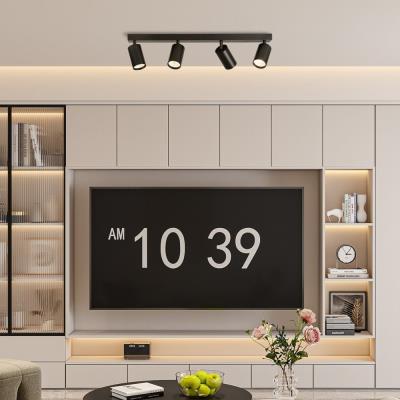 IMMAX PUNTO-4 stropní, nástěnné bodové svítidlo linear, 4 hlavy, černé, pro zdroj typu GU10
