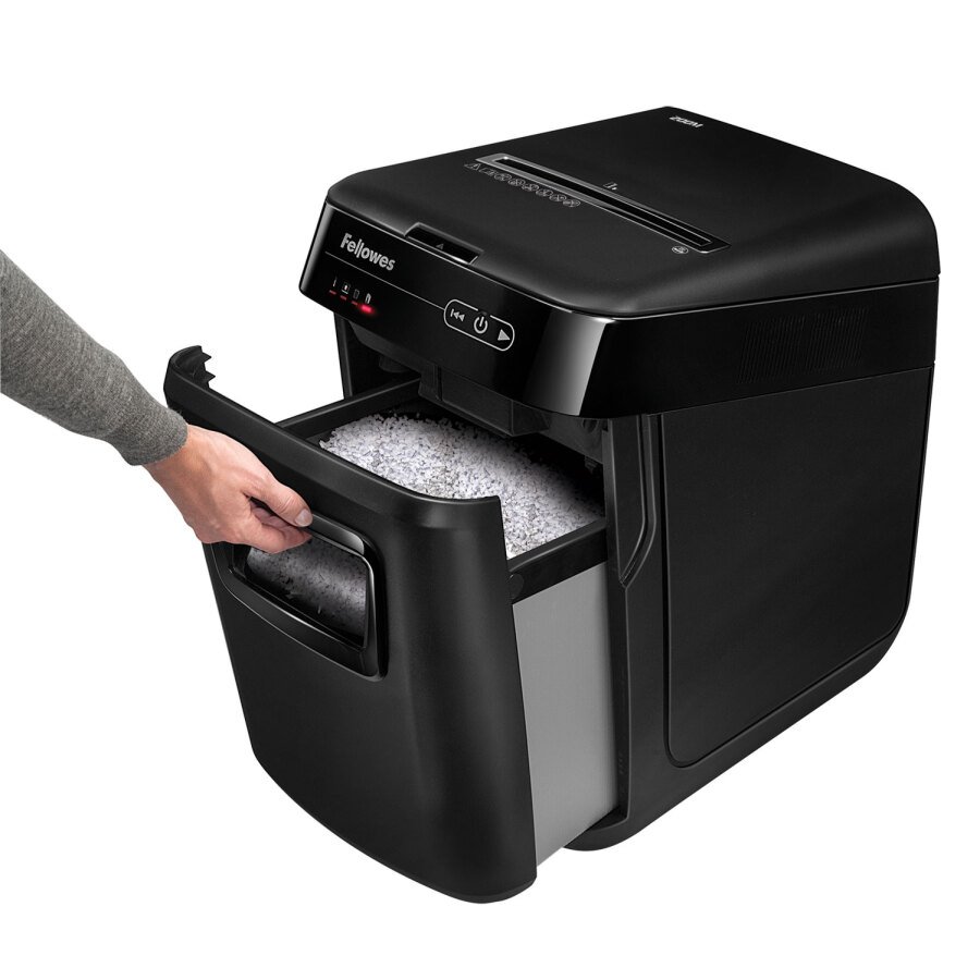 FELLOWES skartovač AutoMax 200 M/ křížový mikrořez 2x14 mm/ objem koše 32 l/ certifikát NBÚ/ stupeň utaj. P-5 (tajné)