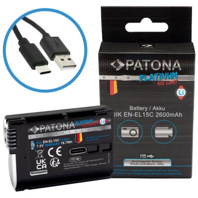 PATONA baterie pro foto Nikon EN-EL15C 2600mAh Li-Ion Platinum USB-C nabíjení