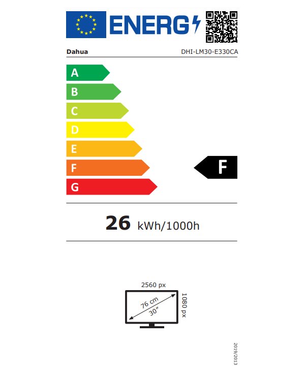 DAHUA 30" LED LM30-E330CA/ herní/ VA panel/ 2560x1080 (UWHD)/ 3000:1/ 1ms/ 250 cd/m2/ 2x HDMI/ 2x DP/ VESA 75x75/ černý