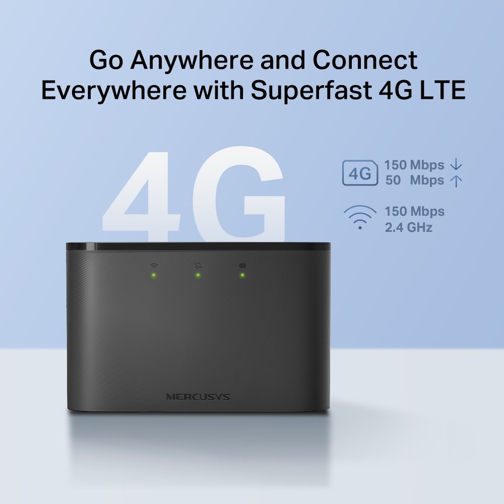 TP-Link Mercusys MT110 mobilní LTE Modem s WiFi routerem, 1x slot SIM, 150Mbps na 2,4GHz, baterie 2200mAh
