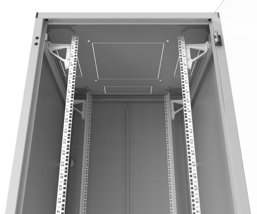 SOLARIX Rozvaděč LC-50 42U, 800x800 RAL 7035, skleněné dveře