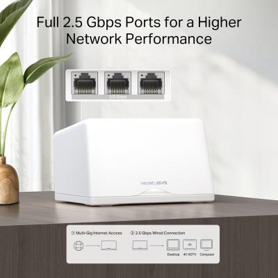 TP-Link Mercusys Halo H47BE(2-pack) WiFi systém, WiFi 7, BE9300, 1,5GHz Quad-Core CPU, 3x 2,5GWAN/LAN