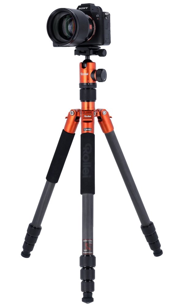 Rollei Stativ C5i Karbon/ 22610/ Zátěž 8kg/ Vytažený 157,5 cm/ Karbon/ Oranžový