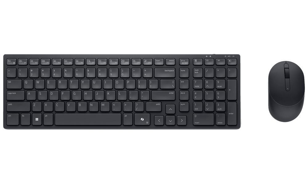 ROZBALENÉ - DELL KM555/ US Mezinárodní/ bezdrátová tichá klávesnice + myš/ USB/ černá