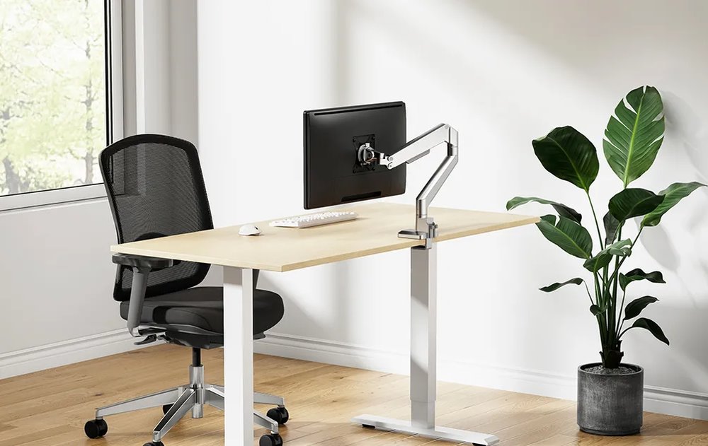Neomounts  DS70-250SL1 Neomounts NEXT Slim Desk Mount, single display (topfix clamp/grommet), silver
