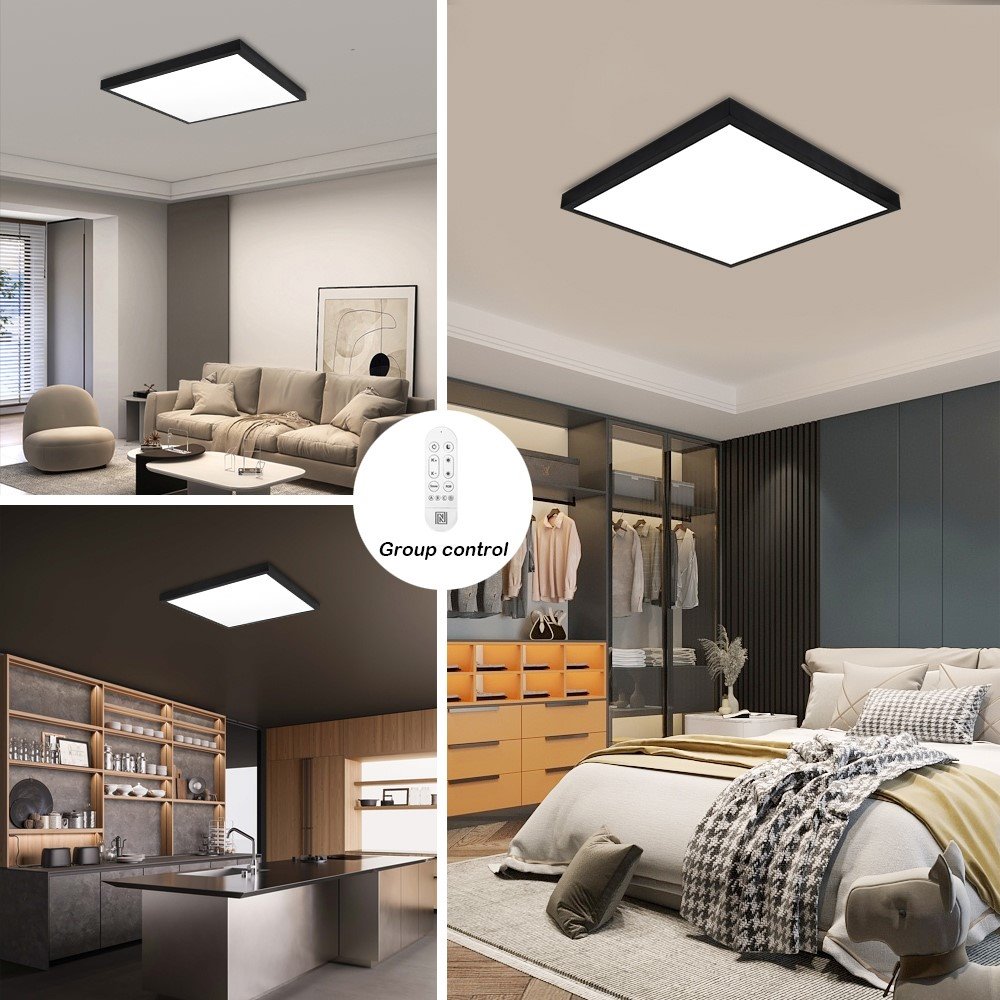 IMMAX NEO LITE FRAME SMART stropní svítidlo 60x60cm, IP44, CCT,  s podporou BEACON, Wi-Fi, TUYA, černé