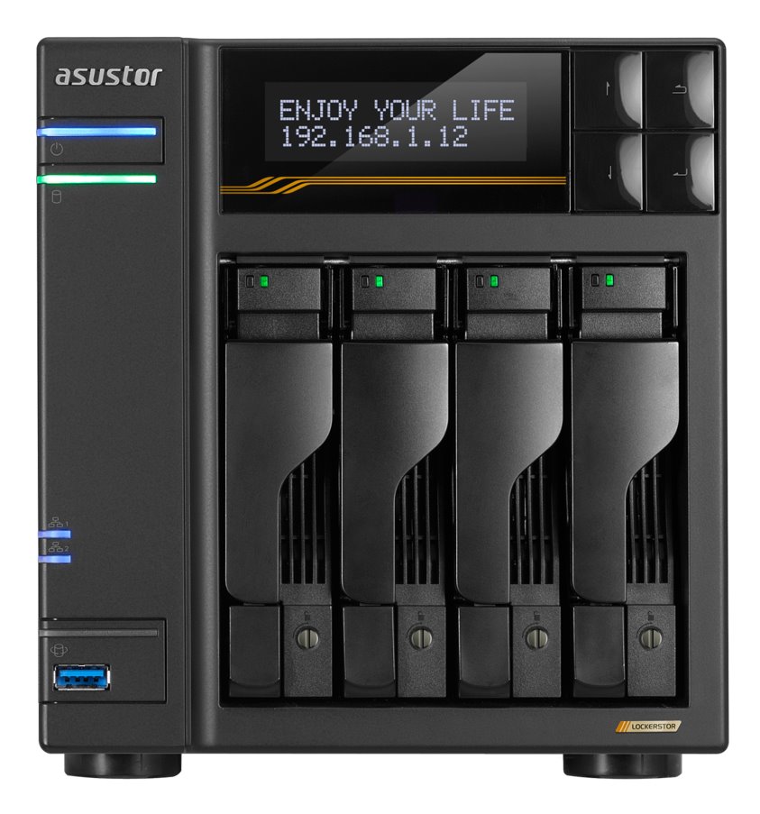 Asustor Lockerstor 4 Gen3 AS6804T   4x 2,5"/3,5" SATA III/ 16GB RAM/ Dual 10GbE/ 4x M.2 SSD