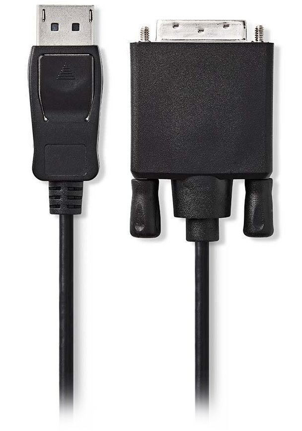 NEDIS kabel DisplayPort - DVI/ zástrčka DisplayPort - 24+1pinová zástrčka DVI-D/ černý/ bulk/ 2m