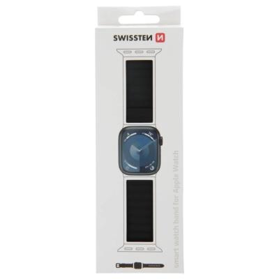 Swissten řemínek pro apple watch silikonový - magnetic 38 / 40 / 41 mm černo/šedý