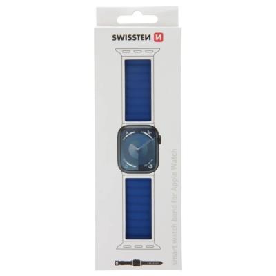 Swissten řemínek pro apple watch silikonový - magnetic 38 / 40 / 41 mm modro/černý