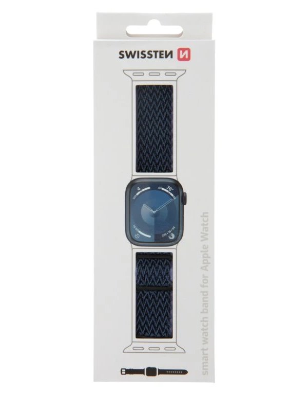 Swissten řemínek pro apple watch nylonový 42 / 44 / 45 / 49 mm modrý/fialový (se sponou)