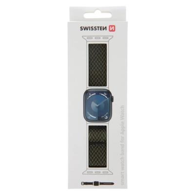 Swissten řemínek pro apple watch nylonový 42 / 44 / 45 / 49 mm khaki (se sponou)