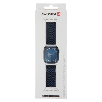 Swissten řemínek pro apple watch nylonový 42 / 44 / 45 / 49 mm modrý/fialový (se sponou)