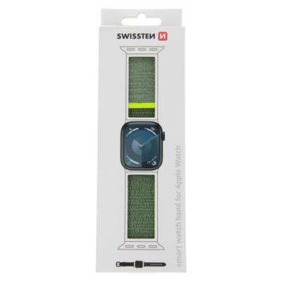 Swissten řemínek pro apple watch nylonový 38 / 40 / 41 mm zářivě zelený