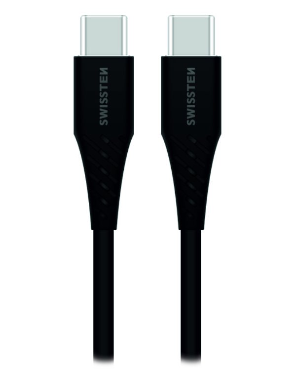 Swissten cl pro samsung super fast charging 35w + kabel usb-c/usb-c 1,2 m black