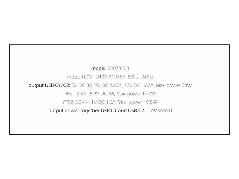 Swissten síťový adaptér gan 2x usb-c 20w power delivery bílý