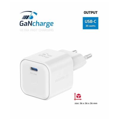 Swissten síťový adaptér gan 1x usb-c 35w power delivery bílý + datový kabel usb-c/lightning 1,2 m bílý