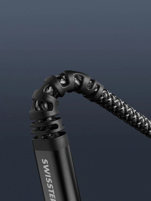 Swissten datový kabelkevlar usb / lightning 1,5 m antracit