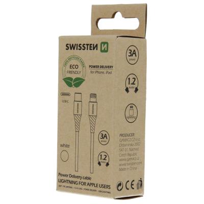 Swissten datový kabelusb-c/lightning bílý 1,2m  (eco balení)