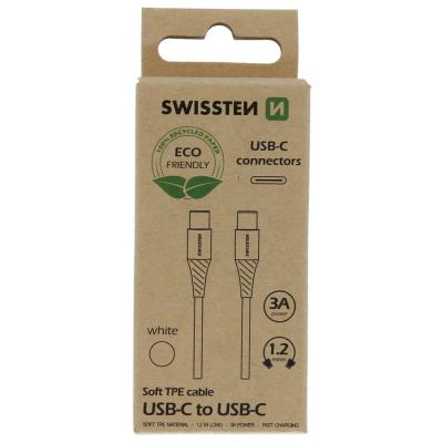 Swissten datový kabelusb-c/usb-c bílý 1,2m  (eco balení)